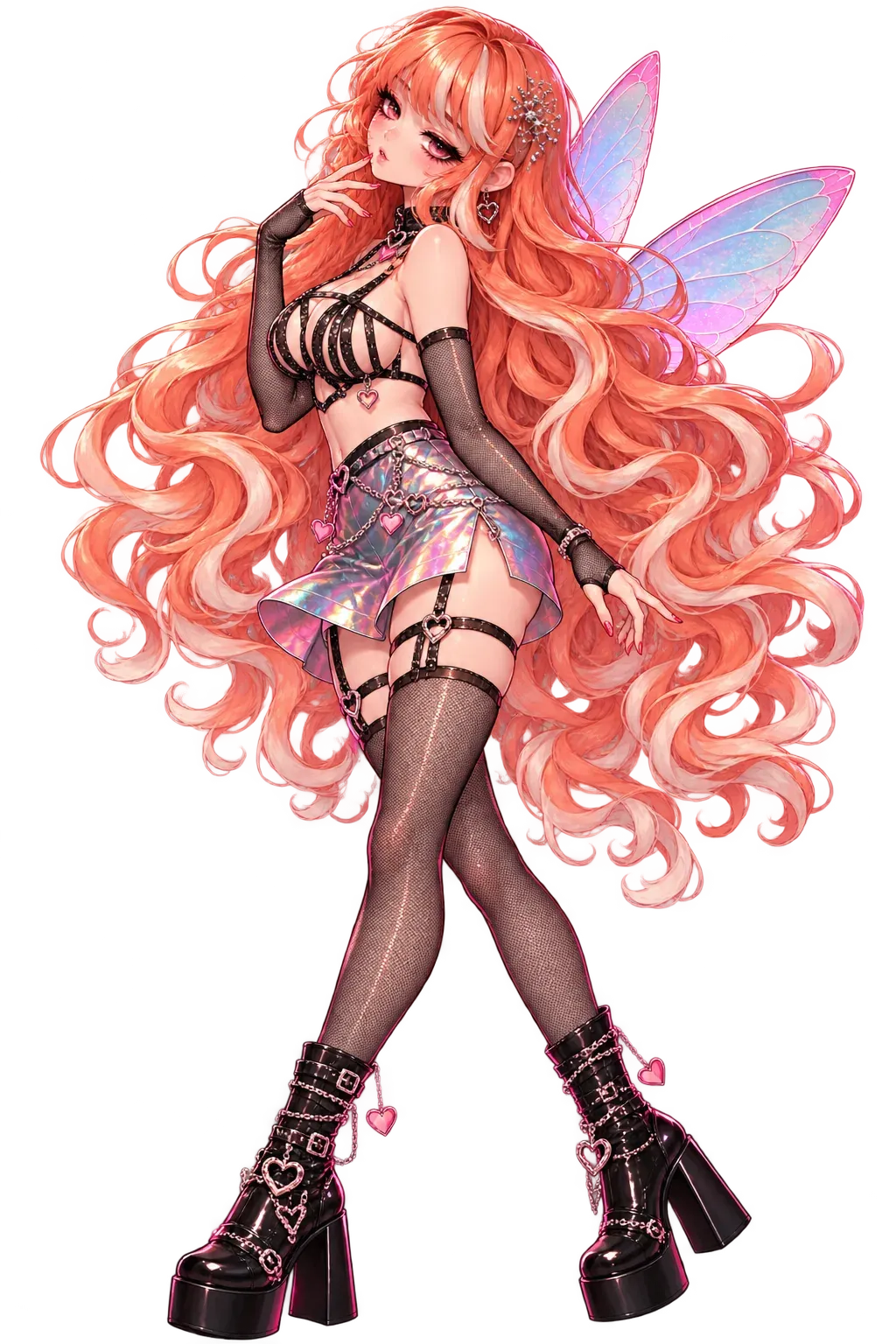 Nymph, iridescent faerie supermodel