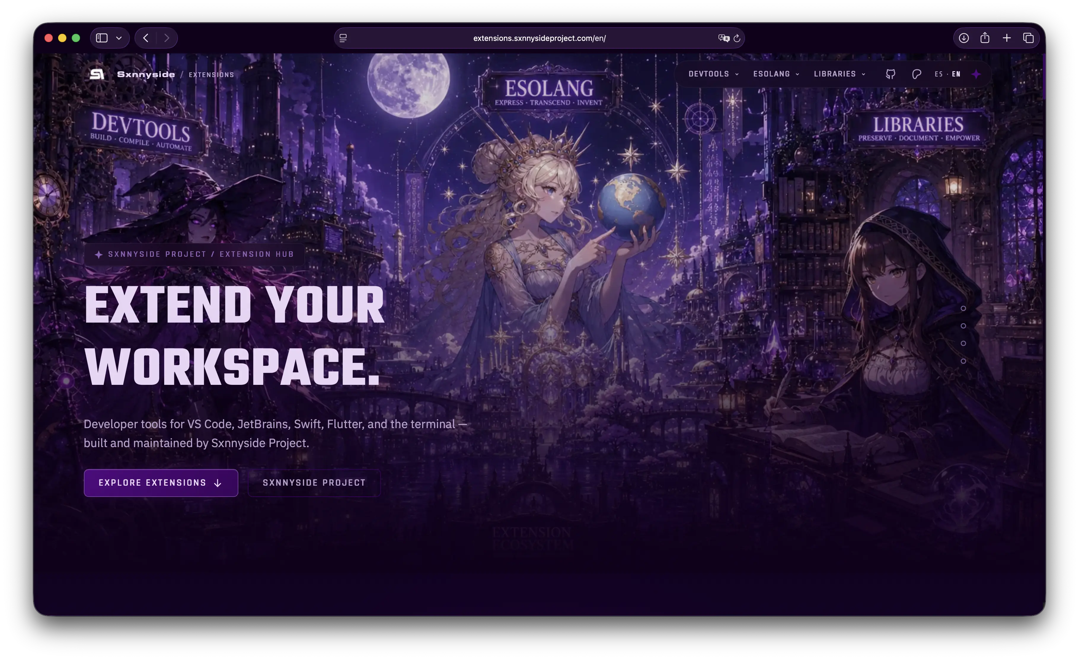 Extensions Hub Website